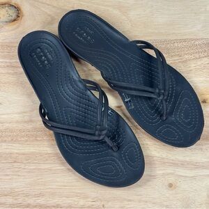 Crocs Isabella Jelly Flip Flop Thong Sandals Black Womens Size 6